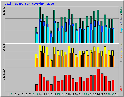 Daily usage for November 2025