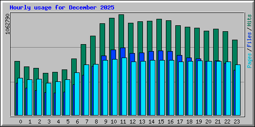 Hourly usage for December 2025